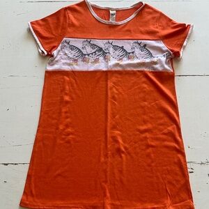 VTG 80s/90s Women’s Kliban Tabby Cats on Roller Skates Orange night shirt gown S